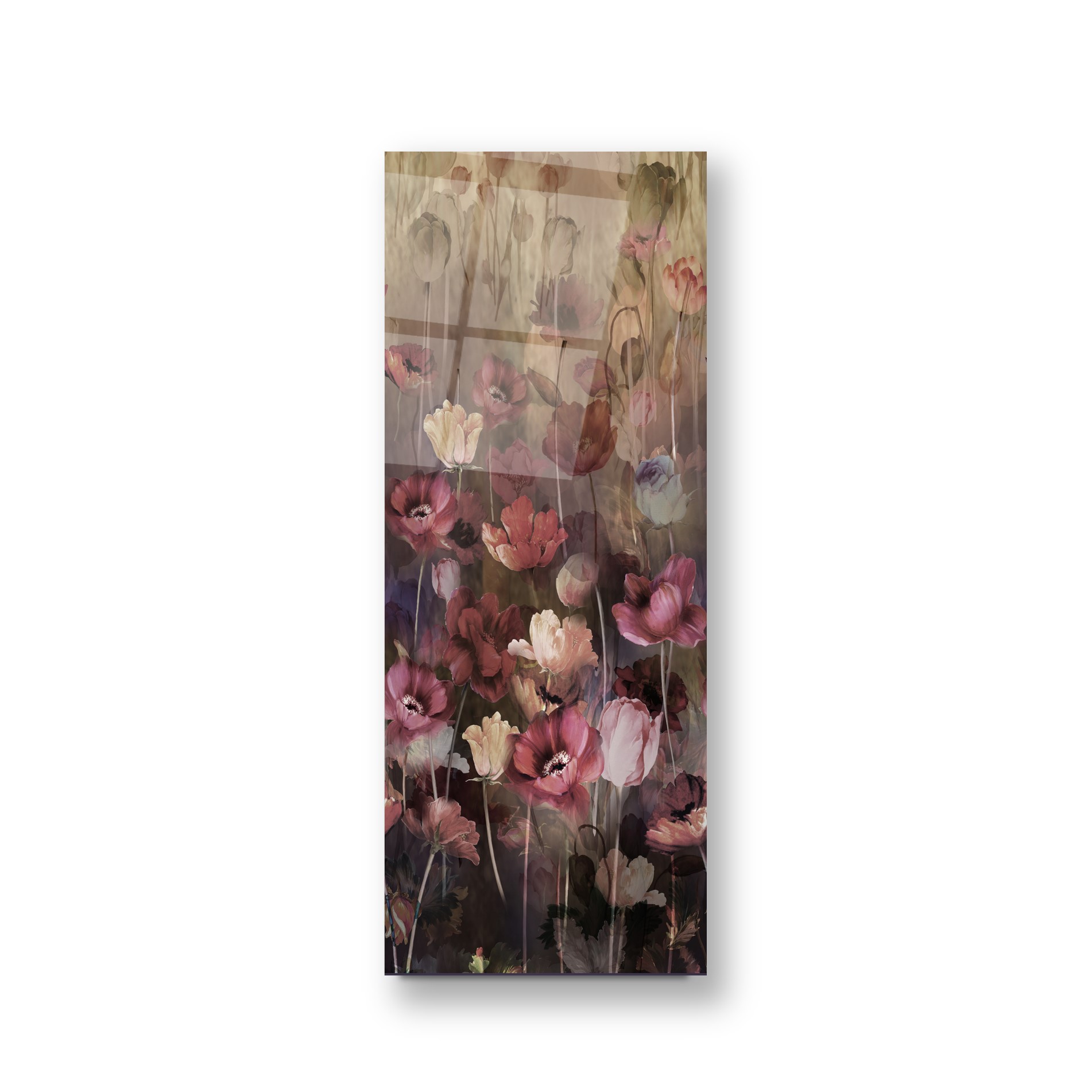 Pastel Çiçekler Cam Tablo