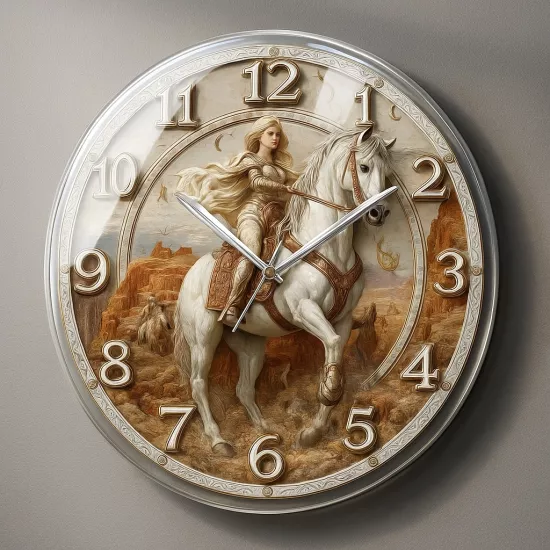 Savaşcı Kadın Cam Duvar Saati