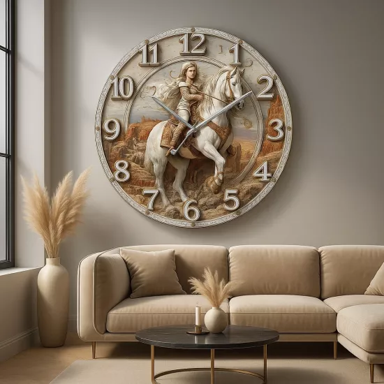 Savaşcı Kadın Cam Duvar Saati