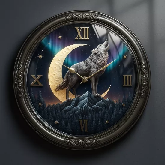 Ay Kurdu Cam Duvar Saati