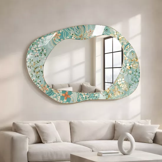 Otantik Cam Çerçeveli Şekilli Ayna