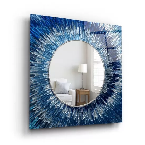 Soyut Mavi Kare  Ayna