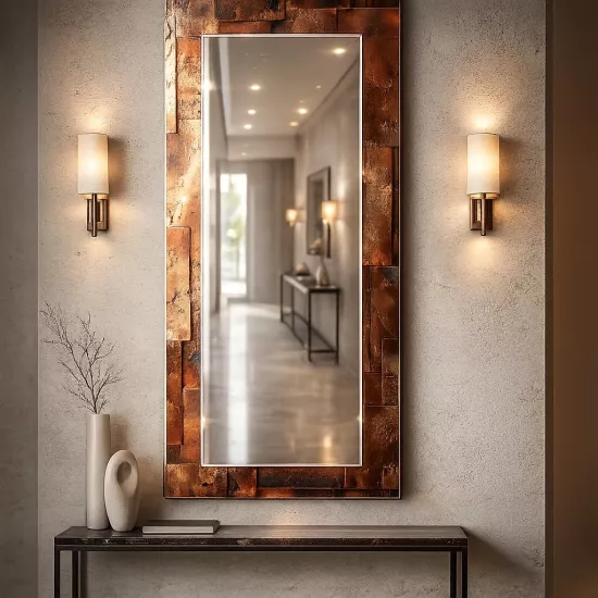 Desenli Dikey Panoramik Ayna