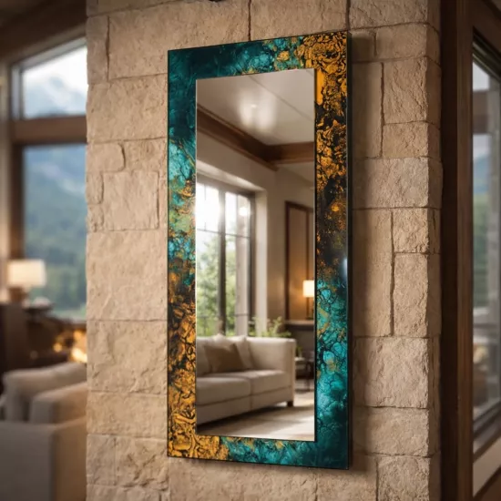 Desenli Dikey Panoramik Ayna