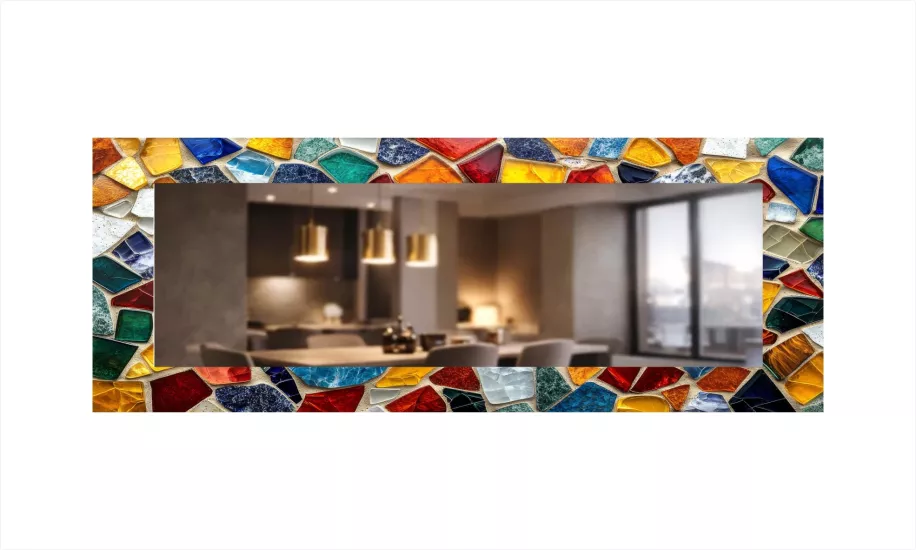 Renkli Baskılı Panoramik Ayna