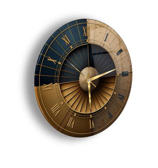 Bronz Cam Duvar Saati