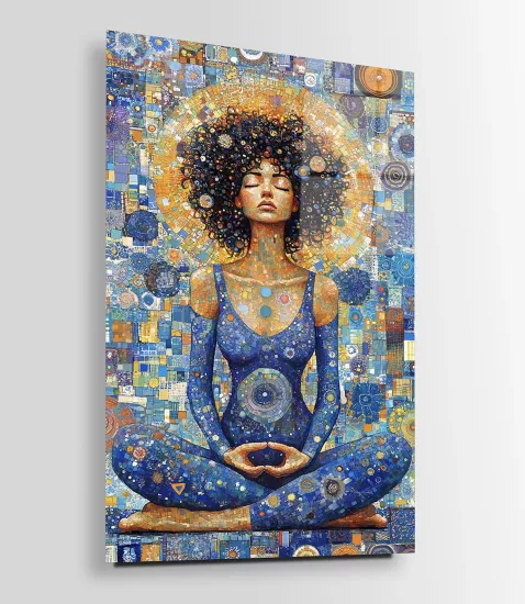 Yogacı Kız Cam Tablo