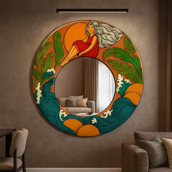 Aynadaki Kız Yuvarlak  Ayna