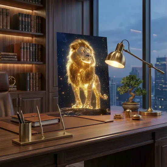 Gold Aslan Cam Tablo