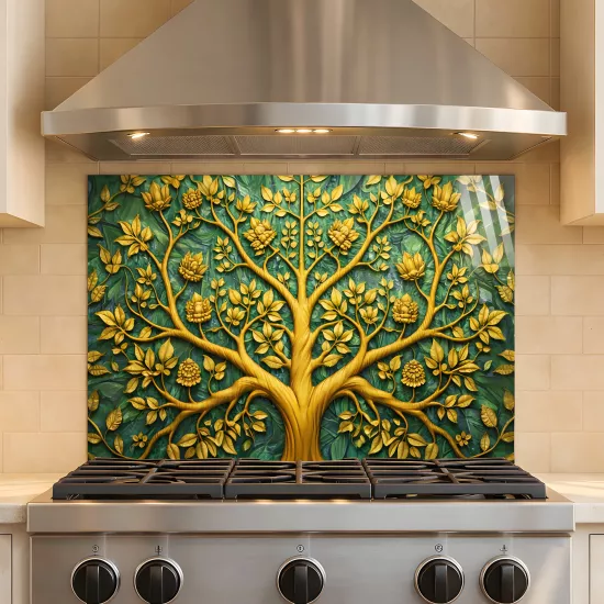 Gold Ağaç Ocak Arkası Cam Koruyucu