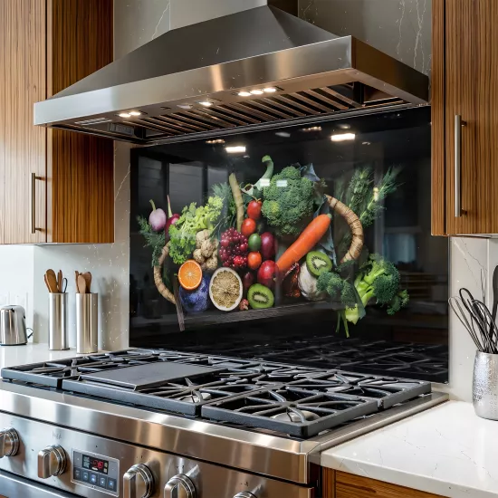 Sebzeli  Ocak Arkası Cam Koruyucu