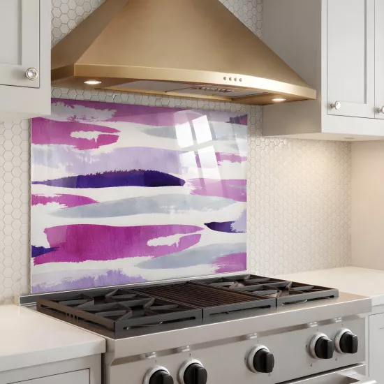 Mor Lila Ocak Arkası Cam Koruyucu