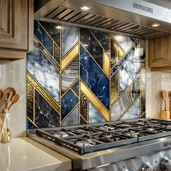 Geometrik Desenli  Ocak Cam Koruyucu