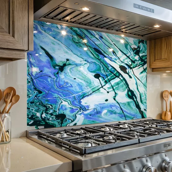 Soyut Ocak Arkası Cam Koruyucu