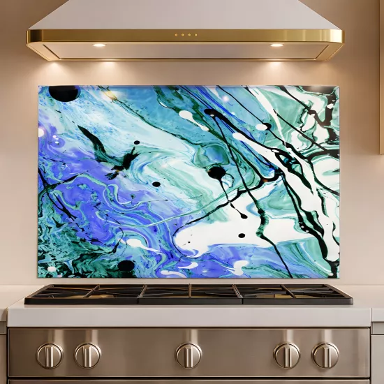 Soyut Ocak Arkası Cam Koruyucu