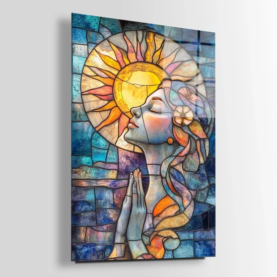 Güneş ve Kız Cam Tablo