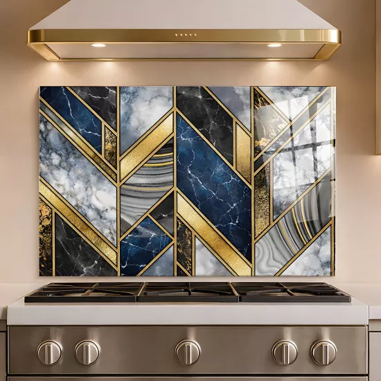 Geometrik Desenli  Ocak Cam Koruyucu