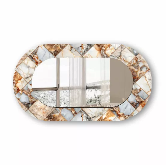 Memer Görünümlü Cam Çerçeveli Oval Ayna