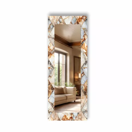 Mermer Desenli Dikey Panoramik Ayna