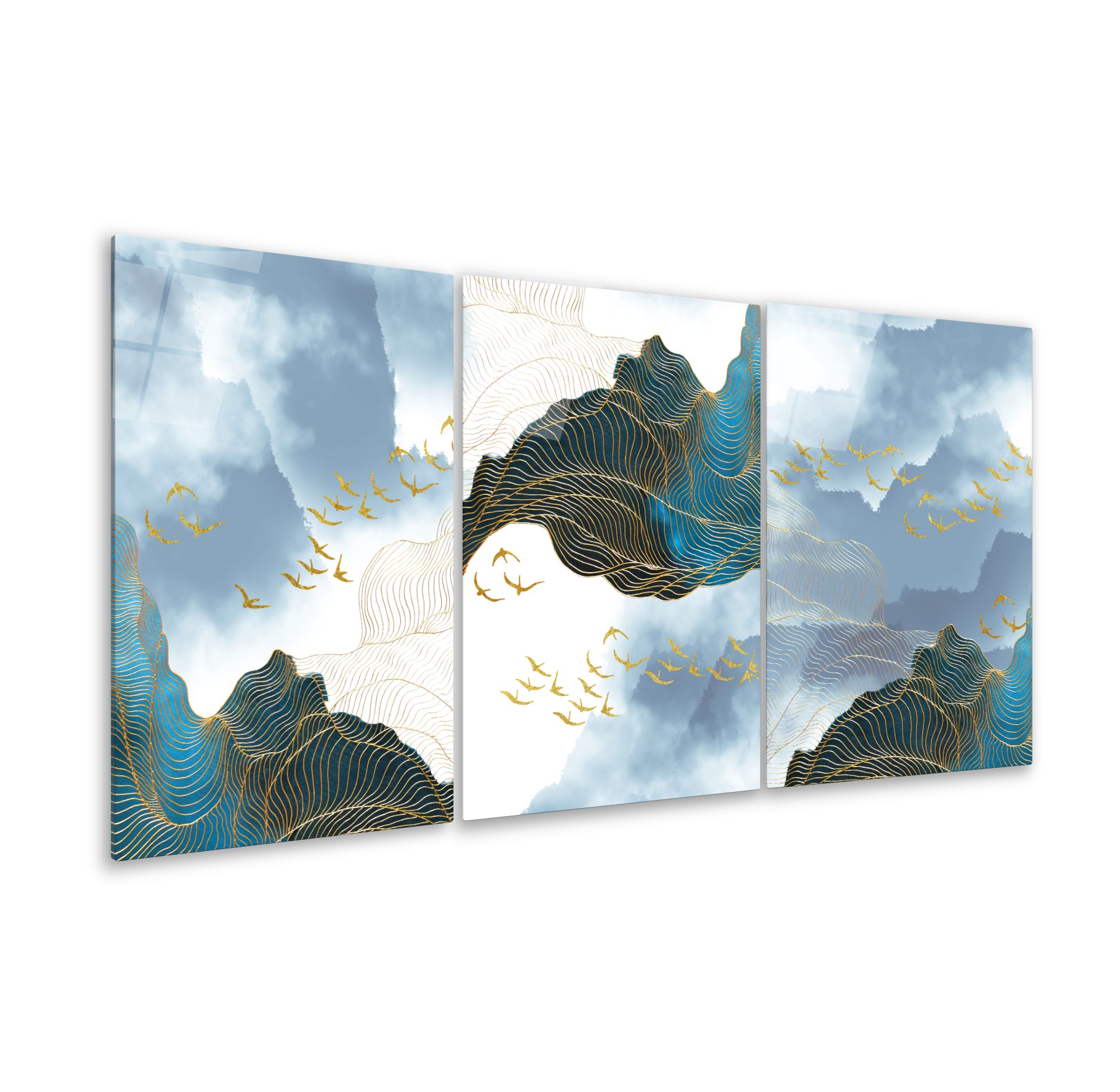 Soyut Triple Cam Tablo Seti