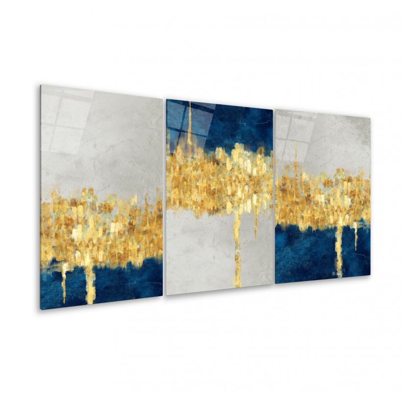 Soyut Triple Cam Tablo Seti