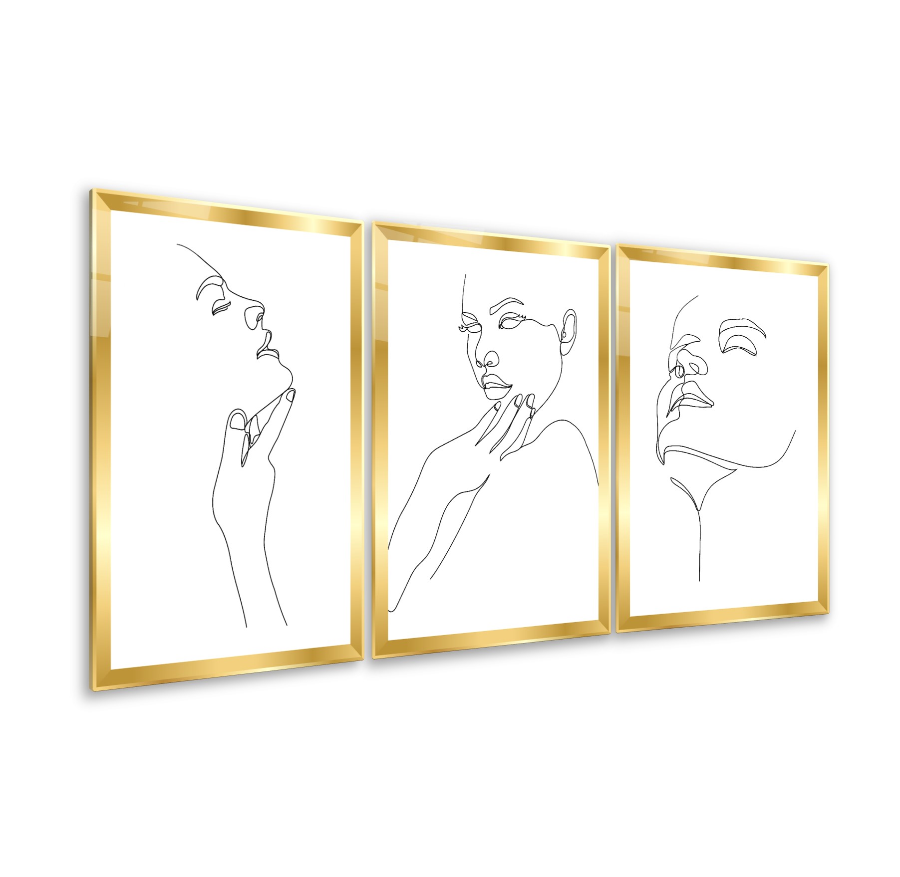 Minimal Portre Triple Cam Tablo Seti