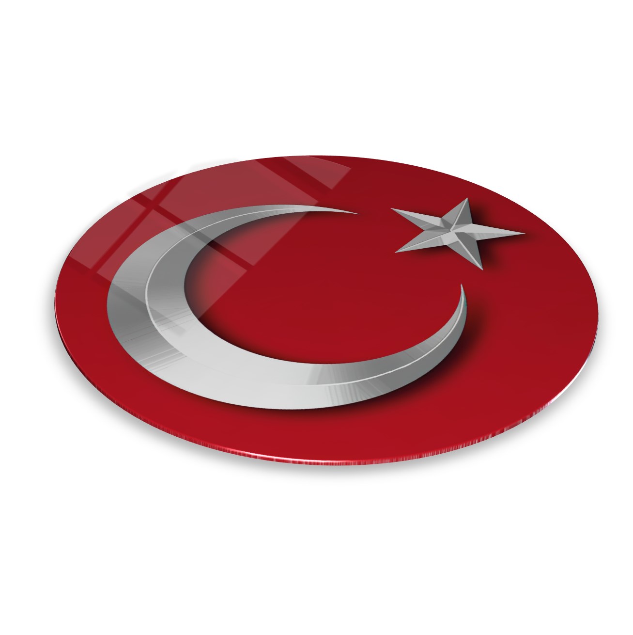 Bayrak Yuvarlak Cam Tablo