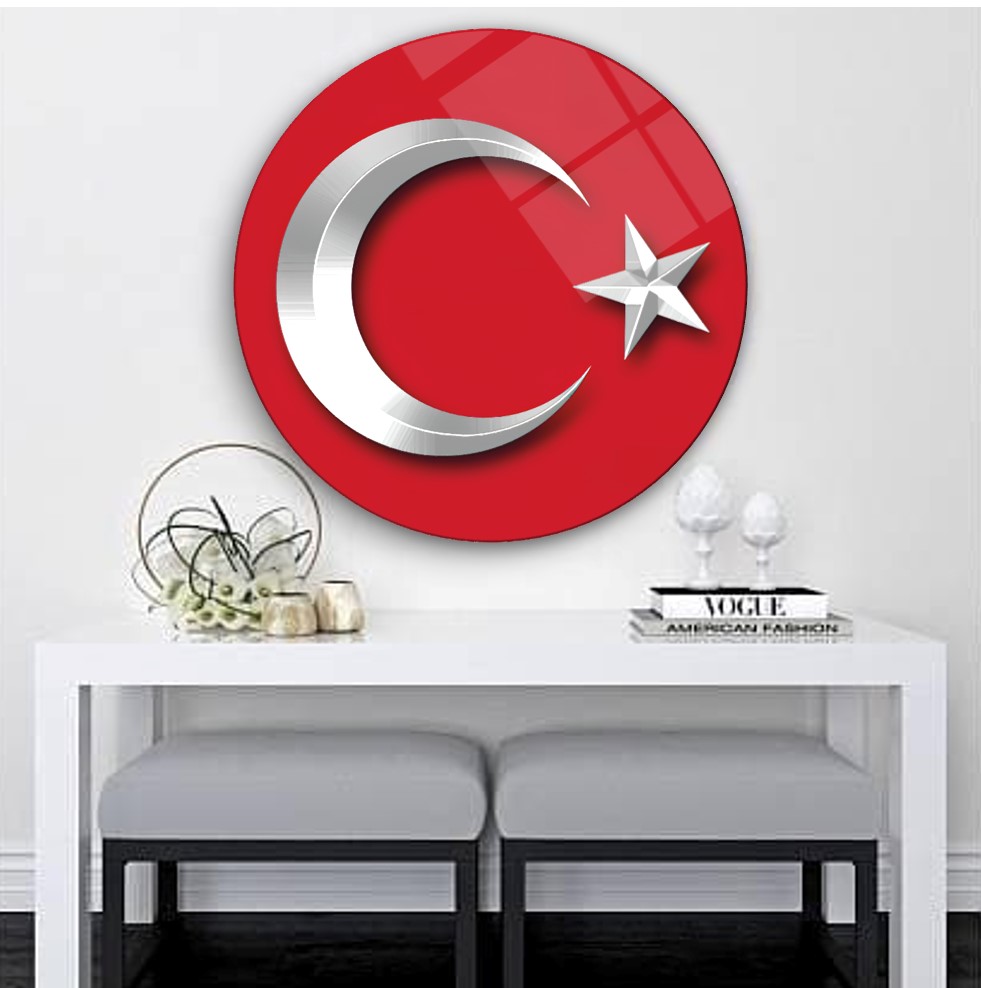 Bayrak Yuvarlak Cam Tablo