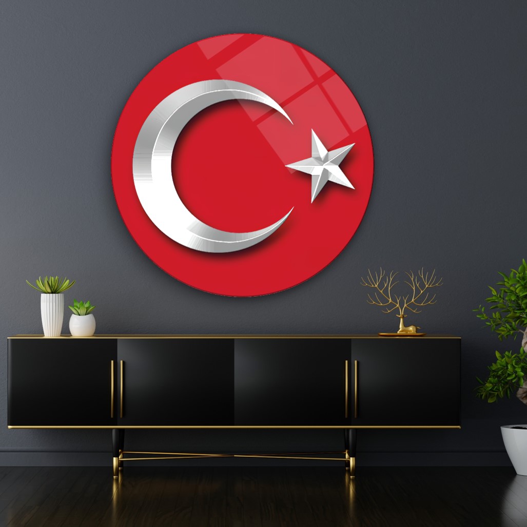 Bayrak Yuvarlak Cam Tablo