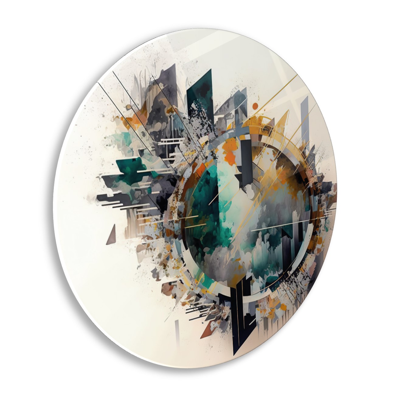 Soyut Yuvarlak Cam Tablo