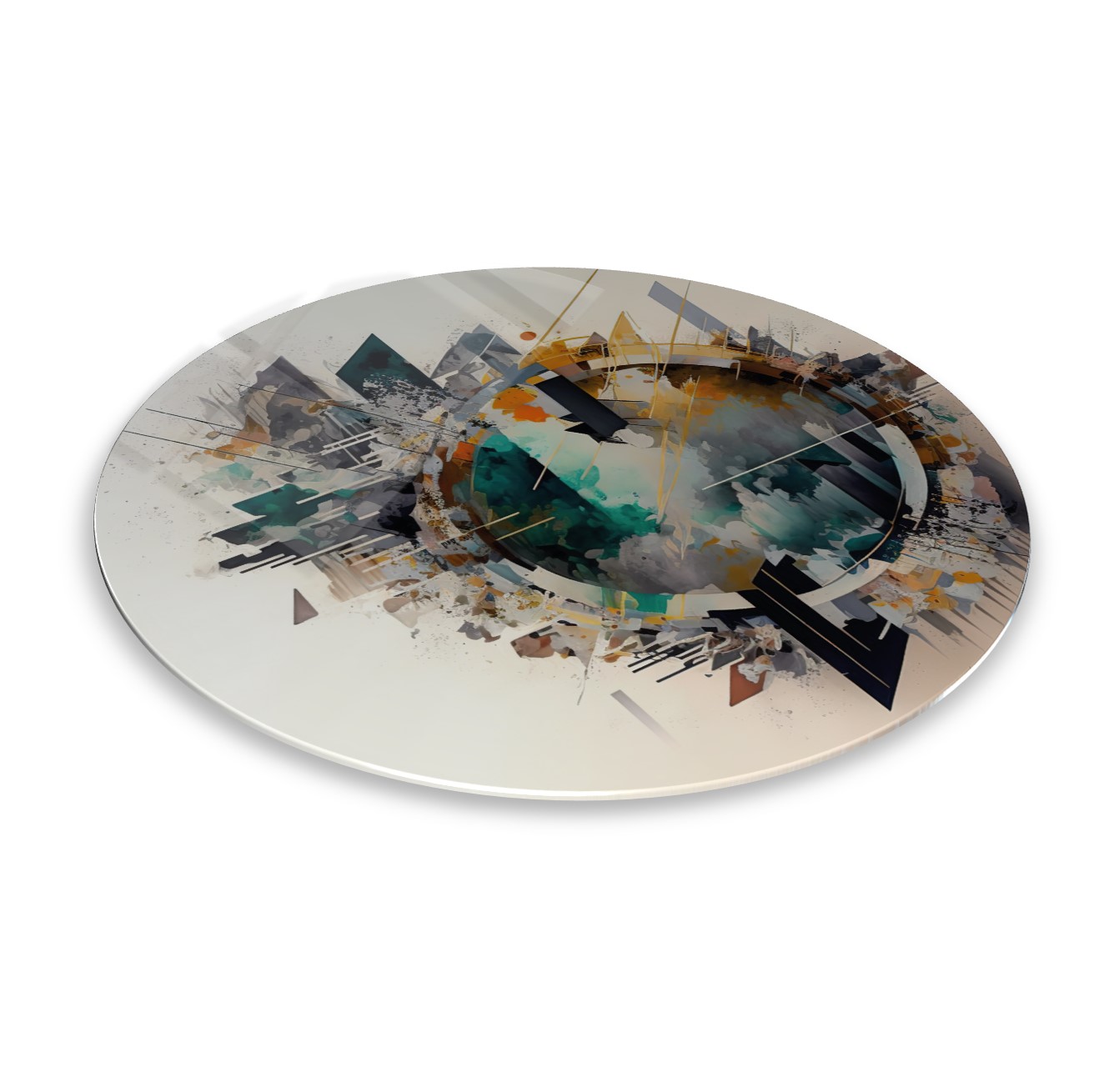 Soyut Yuvarlak Cam Tablo