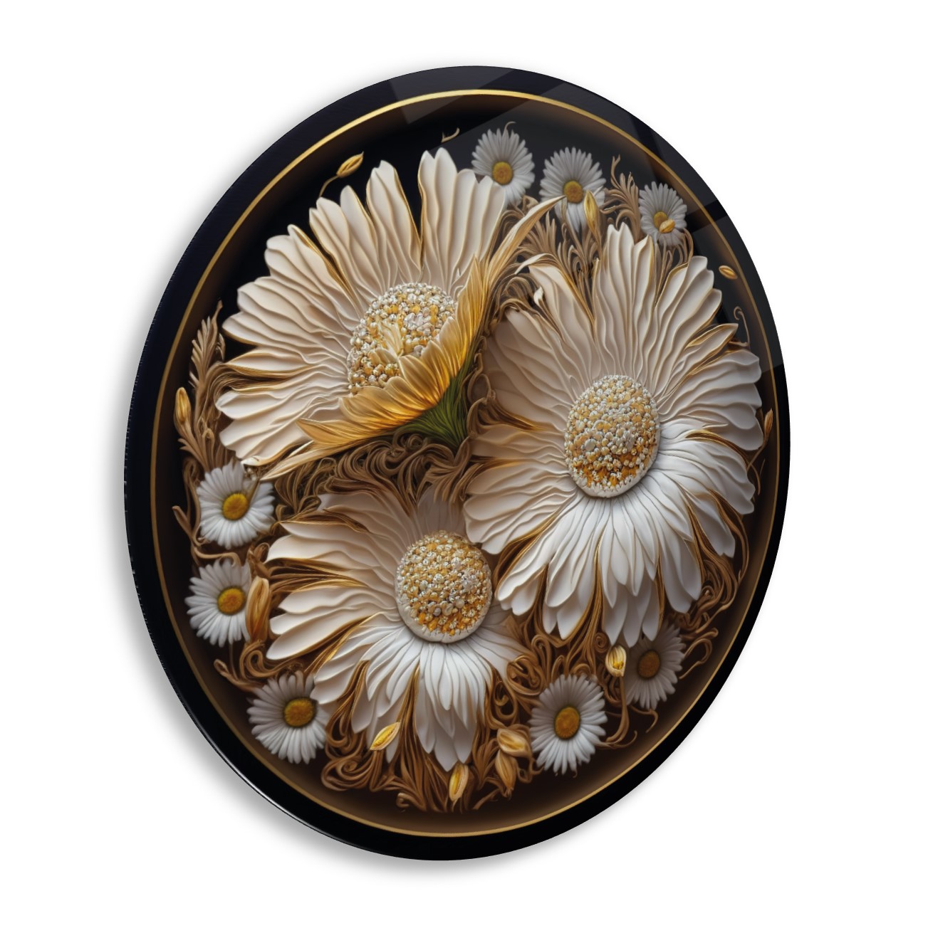 Papatya Yuvarlak Cam Tablo