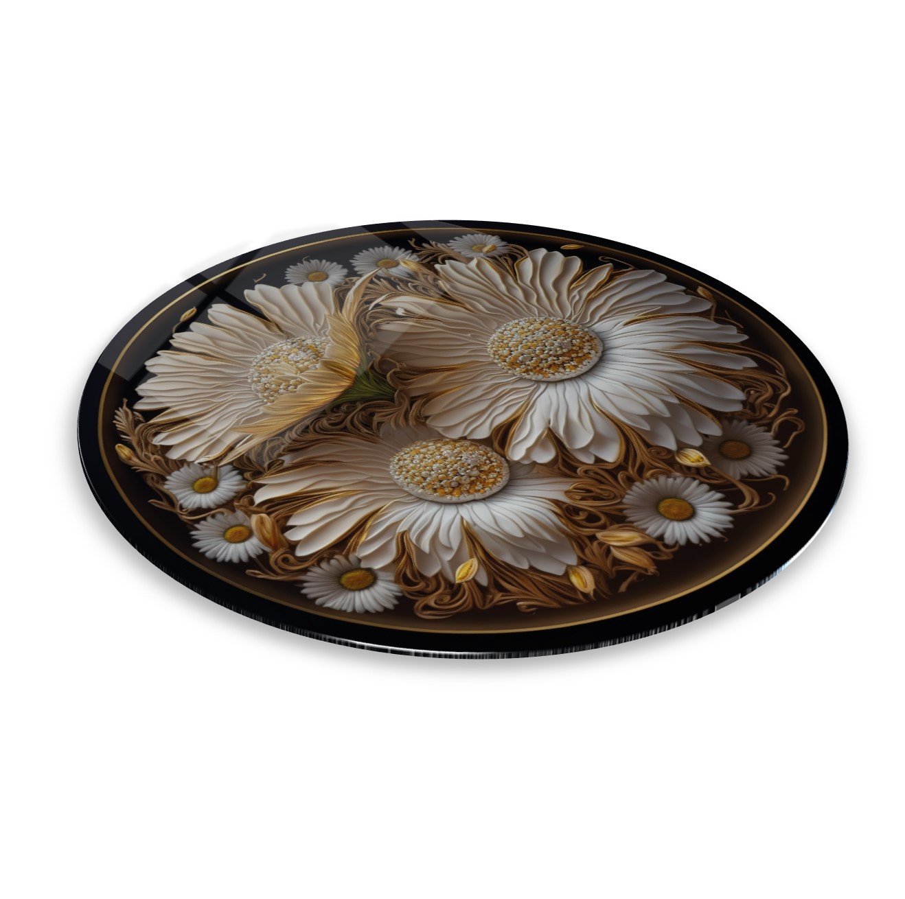 Papatya Yuvarlak Cam Tablo