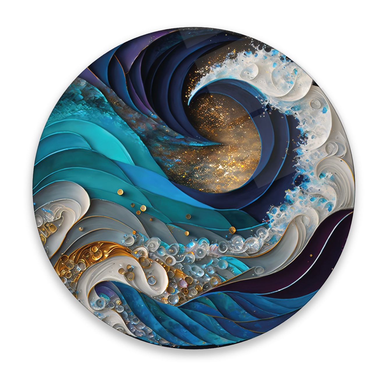 Soyut Yuvarlak Cam Tablo