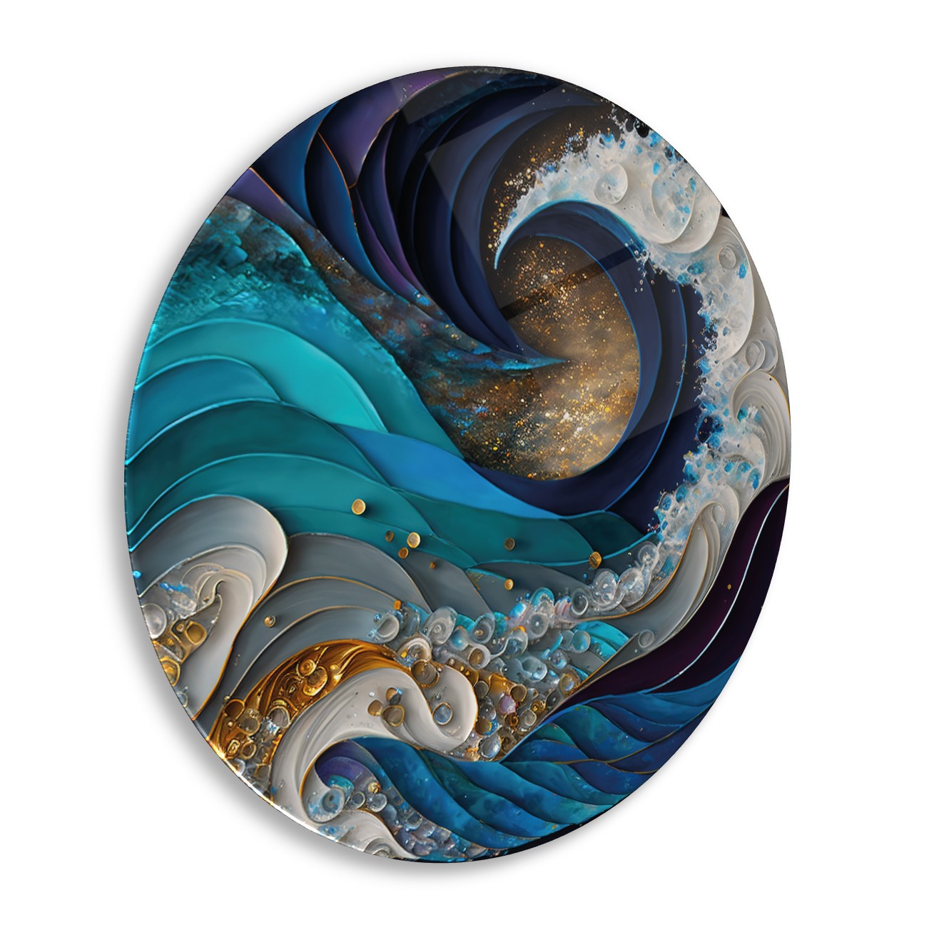 Soyut Yuvarlak Cam Tablo