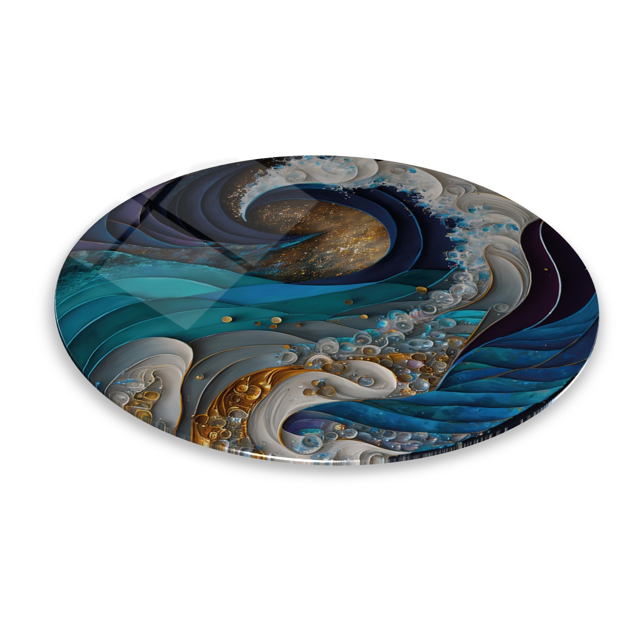 Soyut Yuvarlak Cam Tablo