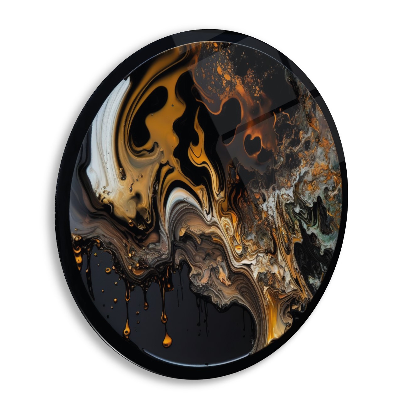 Soyut Yuvarlak Cam Tablo