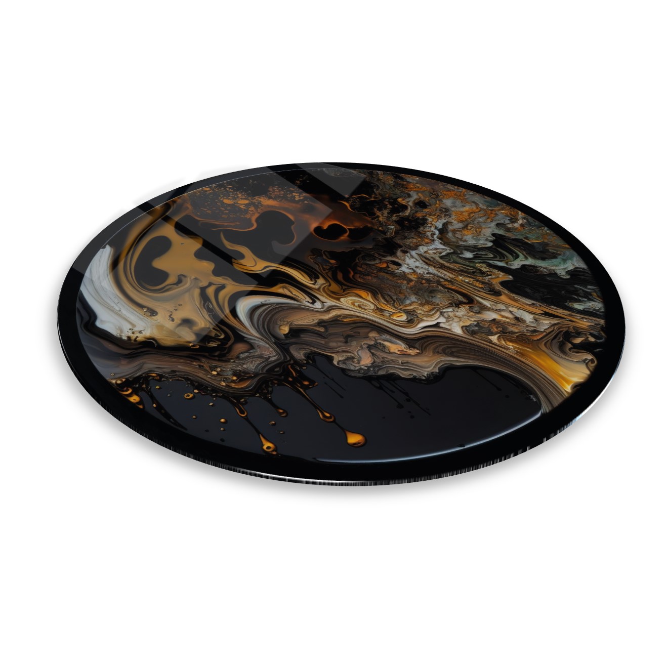 Soyut Yuvarlak Cam Tablo