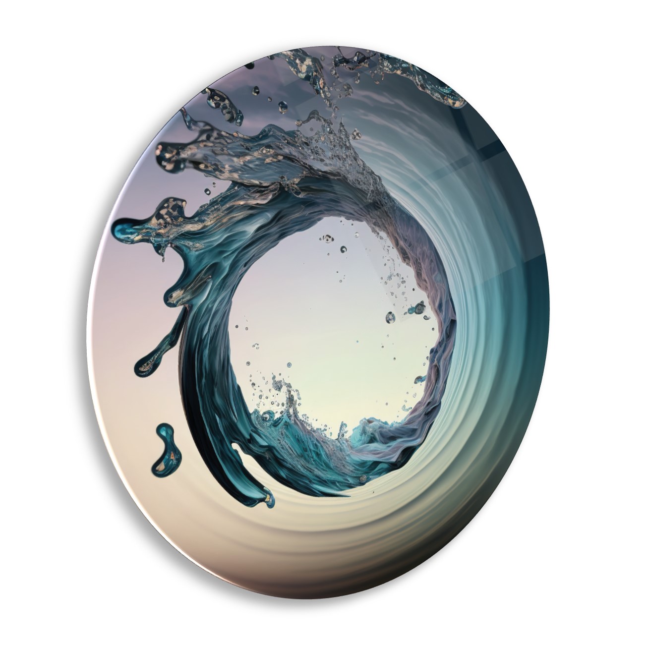 Dalga Yuvarlak Cam Tablo
