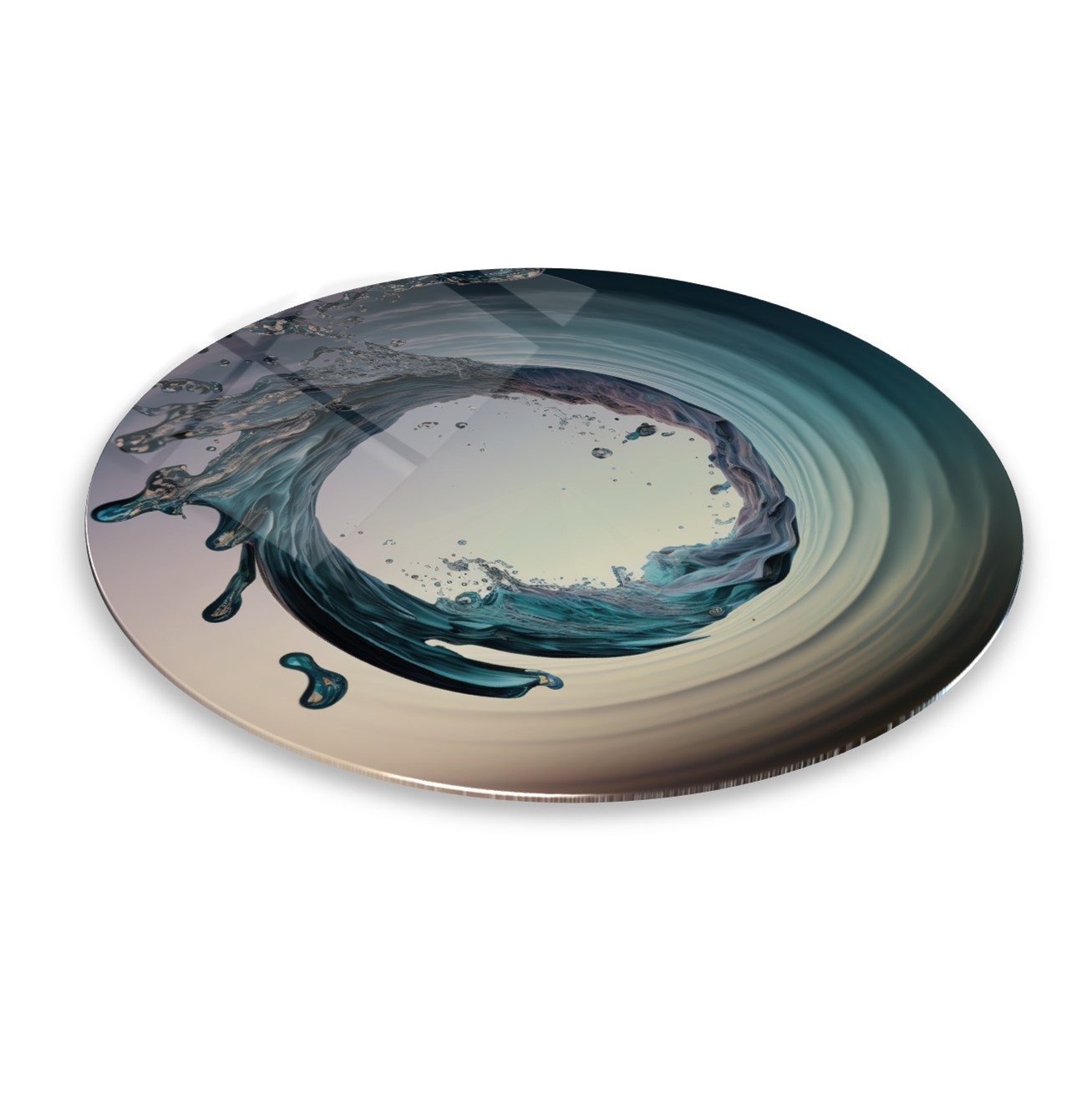 Dalga Yuvarlak Cam Tablo