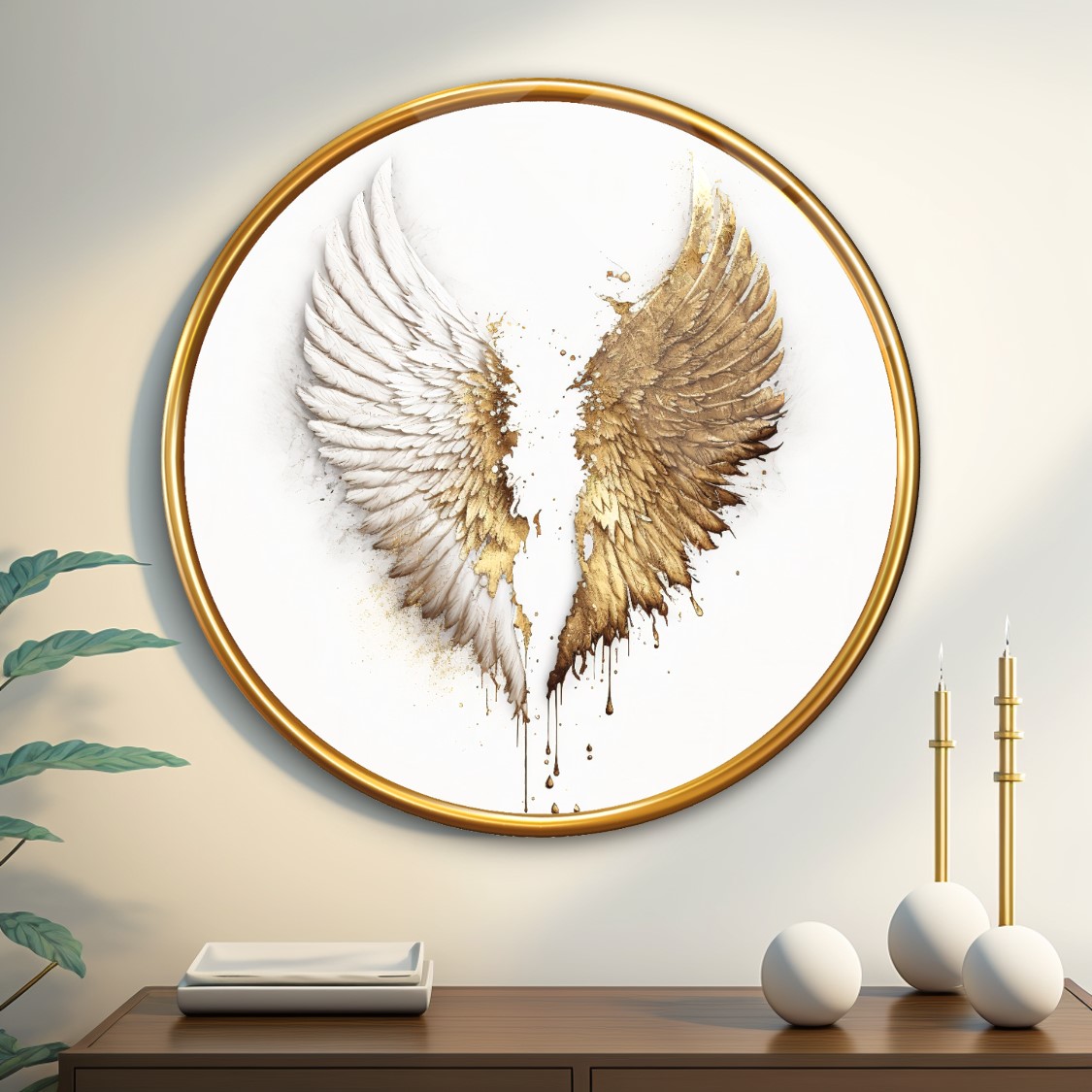 Kanat Yuvarlak Cam Tablo