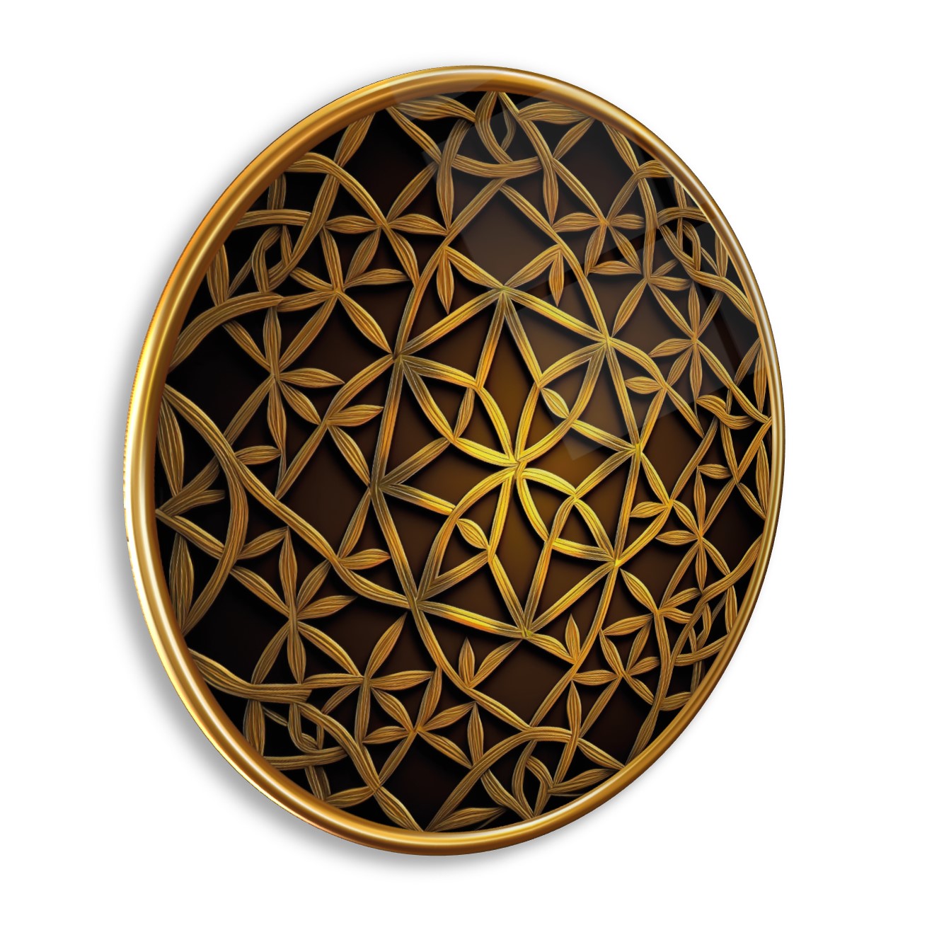 Yaşam Çiçeği Yuvarlak Cam Tablo