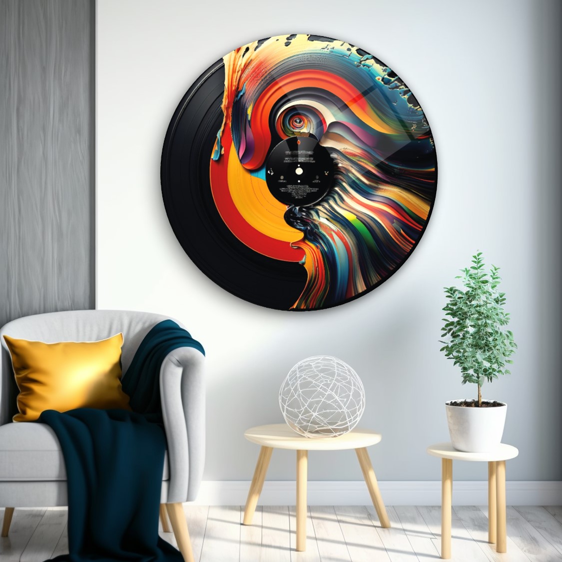 Plak Yuvarlak Cam Tablo