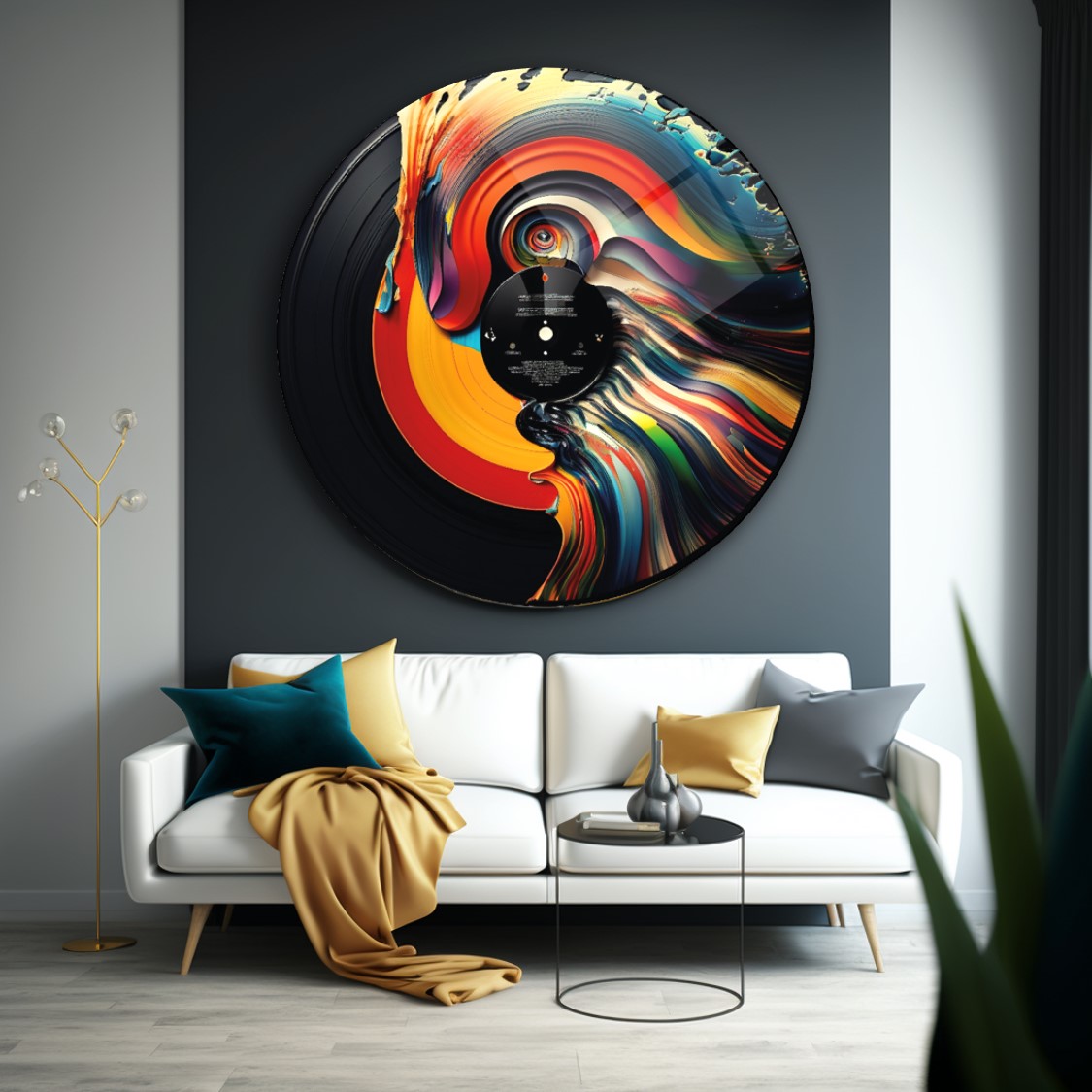 Plak Yuvarlak Cam Tablo