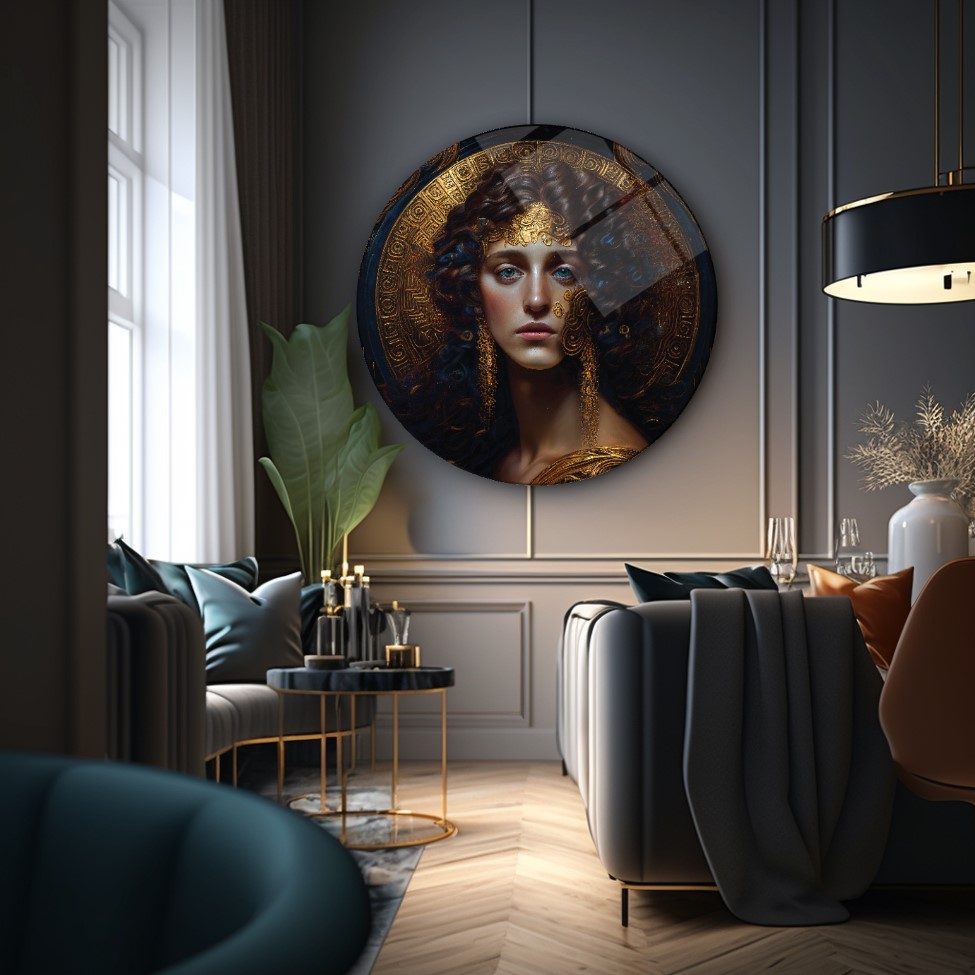 Kadın Yuvarlak Cam Tablo