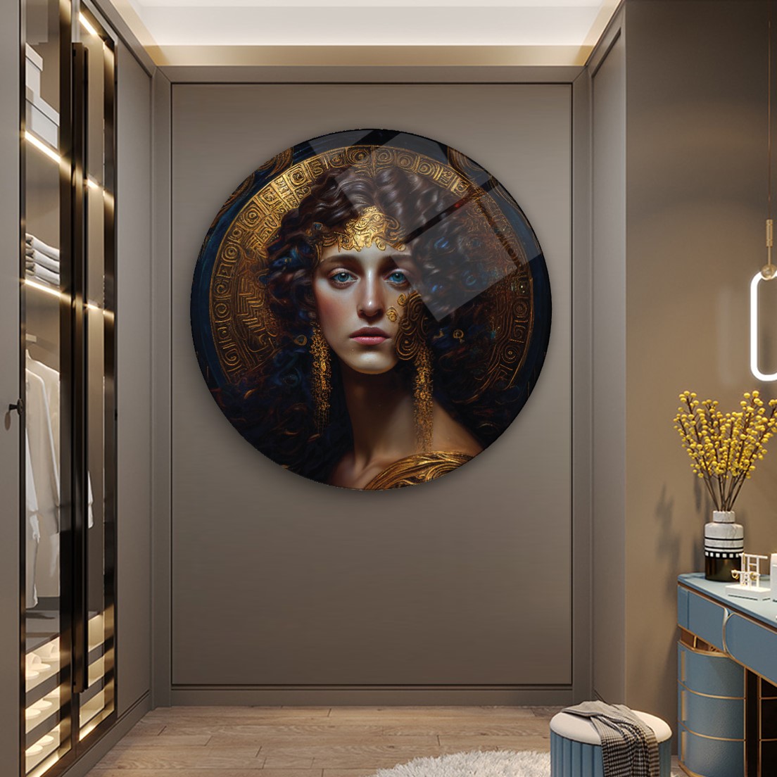 Kadın Yuvarlak Cam Tablo