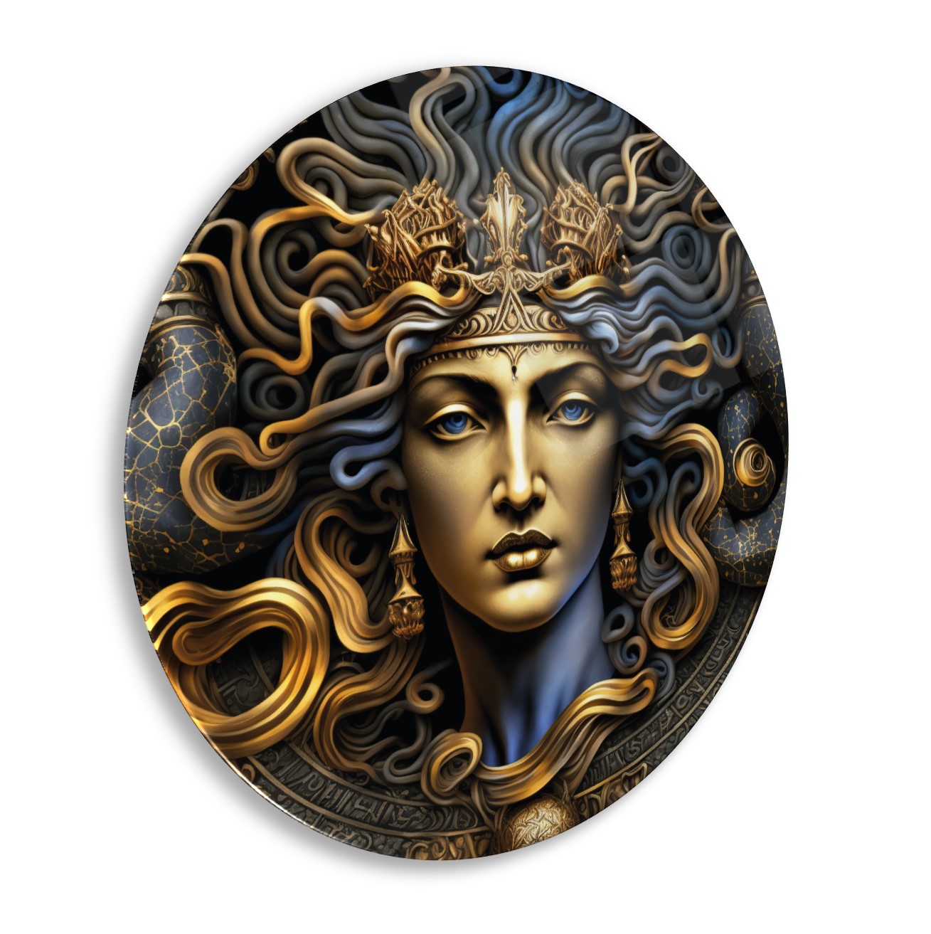 Medusa Yuvarlak Cam Tablo