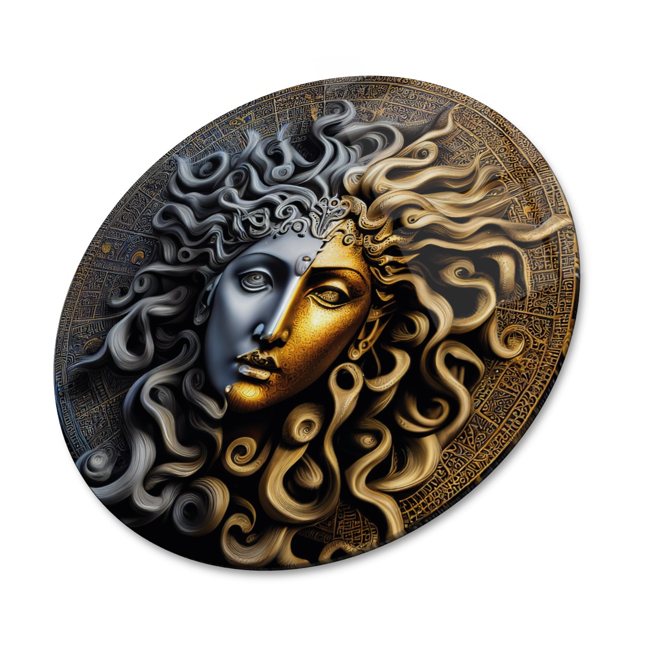 Medusa Yuvarlak Cam Tablo