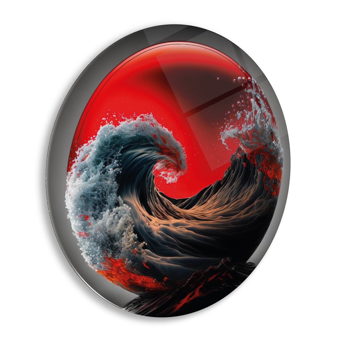 Dalga Yuvarlak Cam Tablo