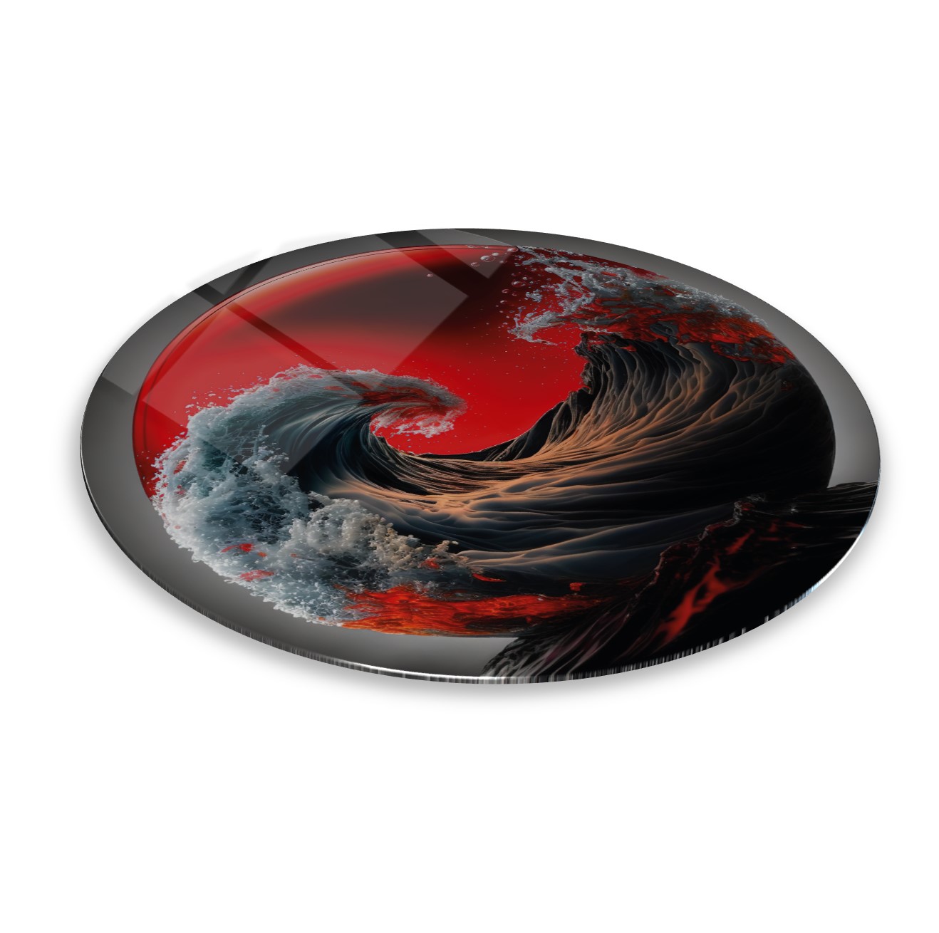 Dalga Yuvarlak Cam Tablo